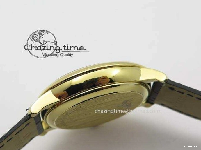 0220 De Ville MK 1:1 Best Edition YG Blue Dial On Black Leather Asian Seagull T1701 (Sec@6) Upgraded 8234